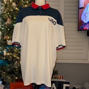 USA Polo Shirt by Adidas - Navy and White